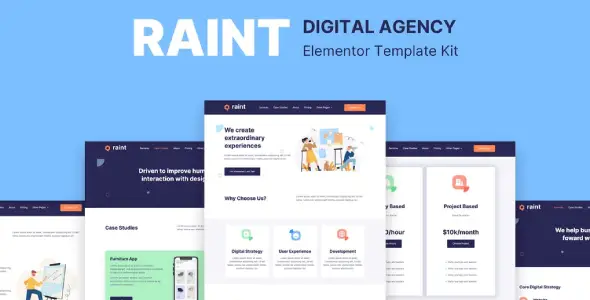 Raint – Digital Agency Elementor Template Kit