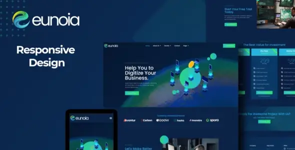 Eunoia – Tech Company Digital Service Elementor Template Kit