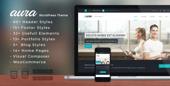 Aura – One Page & Multi Page WordPress Theme