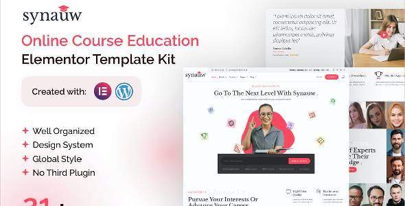 Synauw Online Course Education Elementor Template Kit